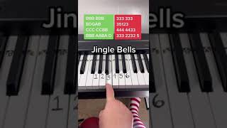 Easiest Jingle Bells Piano Tutorial 🎅🏼🎄 shorts piano [upl. by Adaiha]