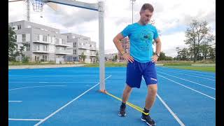 Ankle exercise dorsiflexion with resistance band standing version [upl. by Gnanmas]