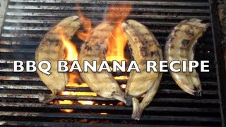 BBQ BANANAS DESERT RECIPE  GregsKitchen [upl. by Derraj185]