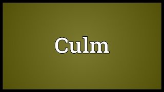 Culm Meaning [upl. by Ahsiret]