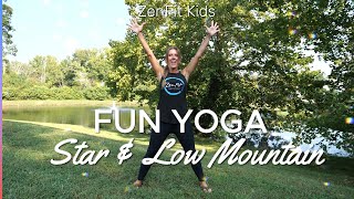 Kids Fun Yoga Star amp Low Mountain Poses [upl. by Hugh957]