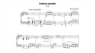 Astor Piazzolla Tango quotInvierno porteñoquot for piano with score [upl. by Eicyak]