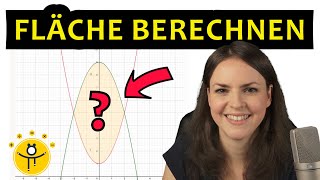 FLÄCHE zwischen 2 Graphen berechnen – Integral zwischen zwei Funktionen Kurven [upl. by Mellie196]