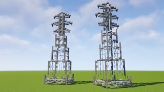 Minecraft Transmission Tower Power Line Tutorial [upl. by Pruchno36]