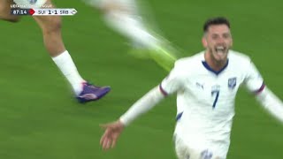 Aleksa Terzic Goal  Switzerland vs Serbia 11 All Goals Results And Extended Highlights2024 [upl. by Dnalyar]