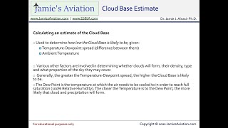 How to calculate Cloud Base Estimate  E6BJA E6B Flight Computer App [upl. by Reerg444]