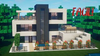 ✅Cómo hacer una casa MODERNA en Minecraft🏡 FÁCIL Y RÁPIDO 4 [upl. by Allmon]