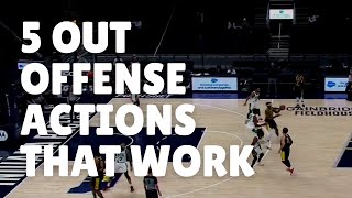 5 Out Basketball Offense Actions that Work [upl. by Broeker953]