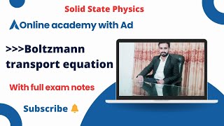 Boltzmann equationDerivation of Boltzmann equation in UrduHindiBoltzmann equation in Hindi [upl. by Mraz]