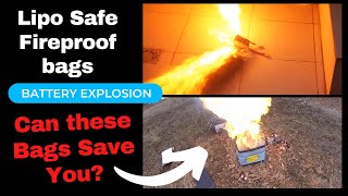 Testing Lipo battery fireproof explosion proof lipo safe bags [upl. by Aicenet862]