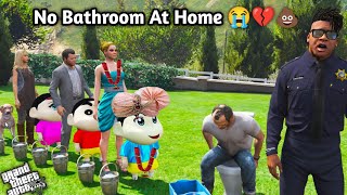 GTA 5 Franklin Family Face No Bathroom Problem 😭Shinchan Poop On Bed 🤮🤢Ps Gamester [upl. by Flem]