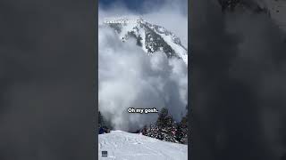 Video captures massive avalanche covering skiers in snow cloud Shorts [upl. by Ettennod]