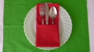 Napkin Folding  Basic Pouch [upl. by Subir]