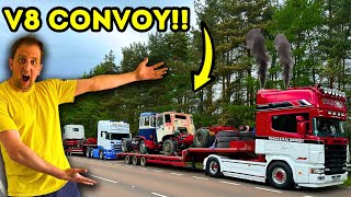 Join Us On An EPIC V8 Convoy South  SCOTLAND PT 2  truckertim [upl. by Eiggam]