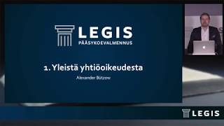 Legiksen Johdantokurssi osa 11 Yhtiöoikeus [upl. by Leonanie265]