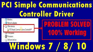 How to Fix PCI Simple Communications Controller Driver Error windows 7 8 10 [upl. by Ehtyde]