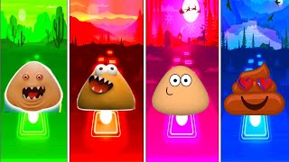 Pou hornstromp🆚Pou🆚Pou freddy🆚Pile of poo tiles hop family who is best 🎶 [upl. by Eckel]