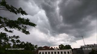 Gewitter mit Platzregen in Wien 10062023 thunderstorm and heavy rain in Vienna Austria [upl. by Flavio]