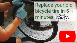 Installing a new bike tire and inner tube in 5 minutes [upl. by Ahsilek]