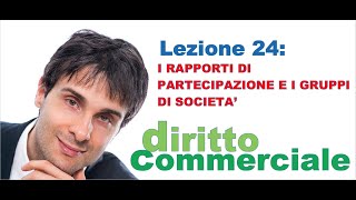 Diritto Commerciale Video Lezione n24  I rapporti di partecipazione e i gruppi di società [upl. by Eener]