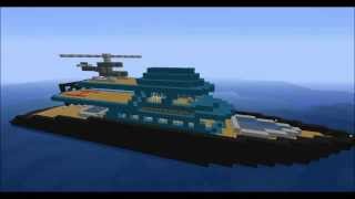 Minecraft  yacht moderne  hélicoptère [upl. by Eilra]