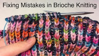 Knitting Tutorial Fixing mistakes in brioche knitting [upl. by Litman]