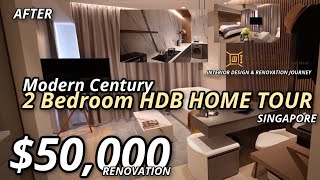 2 Bedroom HDB BTO Renovation in Singapore  Modern Hotel Suite  M2 Decor [upl. by Osicran206]