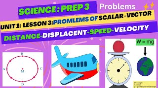 Science prep3Lesson 3Problems of distancedisplacementspeedvelocity 1st term 20242025 [upl. by Fante]