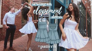 Sewing an Elopement Dress How to sew a fit amp flare open back mini dress  PATTERN [upl. by Hanschen]