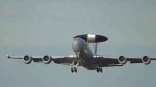 aviation Boeing E3D AEW1 RAF Awacs sentry plane touch n go RAF mildenhall 13jun17 757p [upl. by Betthezul670]