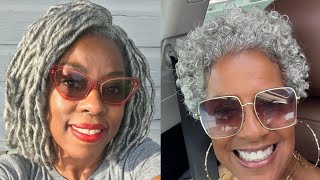 Sharp Silver Gray Hairstyles Ideas For All Black Women [upl. by Amleht]