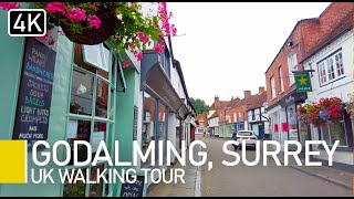 Lovely Godalming Surrey UK  Town Centre Walking Tour with captions [upl. by Salohci]