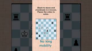 Mate in 2 Moves No King Mobility chesstricks chesspuzzle checkmate chesspuzzlesmatein2 chess [upl. by Martynne]