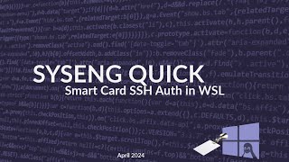 Using SSH Smart Card Authentication in WSL [upl. by Leidag]