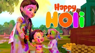 Rangbirangi Holi Song  Hindi Rhymes for Children  Infobells [upl. by Idnic529]