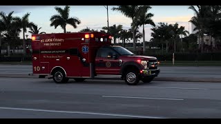 St Lucie County Fire Rescue 10 transporting and returning to quarters [upl. by Batha435]