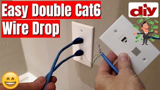 CAT6 CABLE RUN AND CAT6 WALL FISHING  HOW TO  QUICK amp EASY [upl. by Nadnal968]