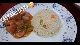 SIZZLING CHICKEN MANCHURIAN WITH DELICIOUS EGG FRIED RICE  EASY RECIPES amp MORE [upl. by Liesa437]