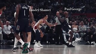 Landry Shamets defense on Paul George NBA FILM STUDY [upl. by Gneh]