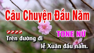 Karaoke Câu Chuyện Đầu Năm Tone Nữ Nhạc Sống  Hoàng Luân [upl. by Niarb]