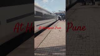 vande bharat train at Hadapsar railway station Pune pune vandebharatexpress indiantrains [upl. by Eilla]