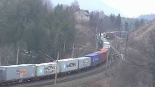 Schwere Güterzüge der ÖBB auf den Weg nach Payerbach Reichenau am Semmering [upl. by Corsetti978]