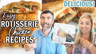 EASY ROTISSERIE CHICKEN RECIPES  3 QUICK AND EASY CHICKEN DINNER IDEAS  RECIPE INSPIRATION [upl. by Esikram]