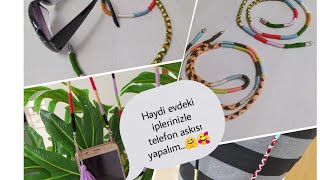 Kolay anlatımlı ip sarma telefon askısı yapımıgözlük ipi yapımıEasy phone hanger making diy [upl. by Gilbart]