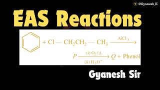 Electrophilic Aromatic Substitution EAS reaction  Reactions of Aromatic compounds for JEE [upl. by Haididej]