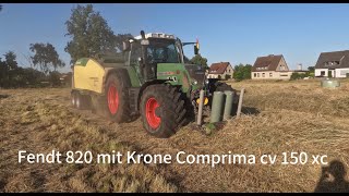 Ballenknallen mit Fendt 820 und Krone Comprima CV 150 cx [upl. by Pansie]