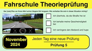 🚘 Führerschein Theorieprüfung Klasse B 🚗 November 2024  Prüfung 5🎓📚 [upl. by Giulia]