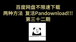 2024 两种方法复活 pandownload 百度网盘 不限速下载 批量解析 批量下载 pandownload 在线解析 三十二期 [upl. by Aneeg]