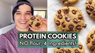 Protein Cookies  4 Ingredients NO flour No grains No sugar [upl. by Mayberry]