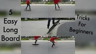 5 Easy Longboard Tricks For Beginners  Trick Guide [upl. by Bernadine]